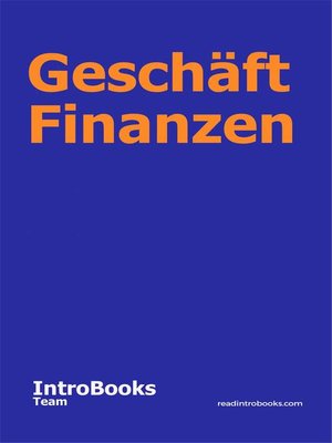 cover image of Geschäft Finanzen